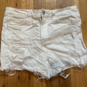VERVET BY FLYING MONKEY White Distressed Jean Shorts